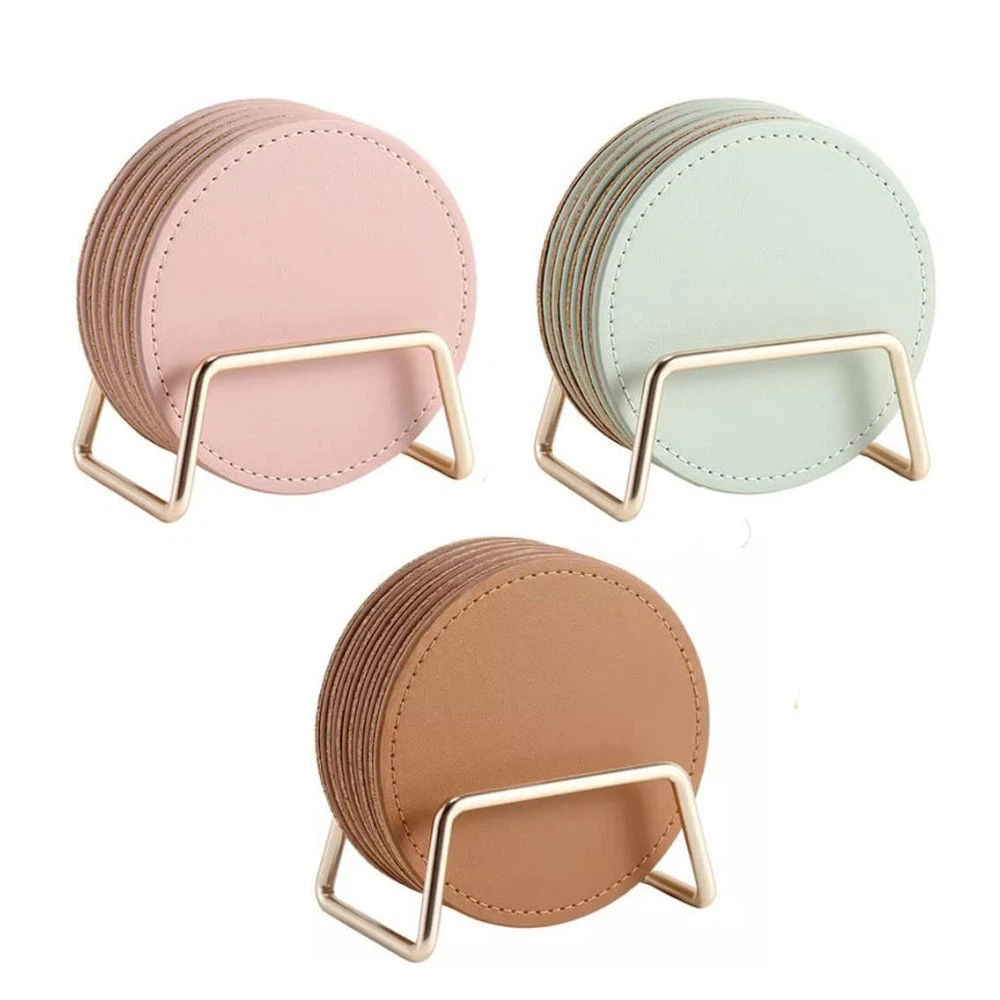 Cork Base Leather Coaster