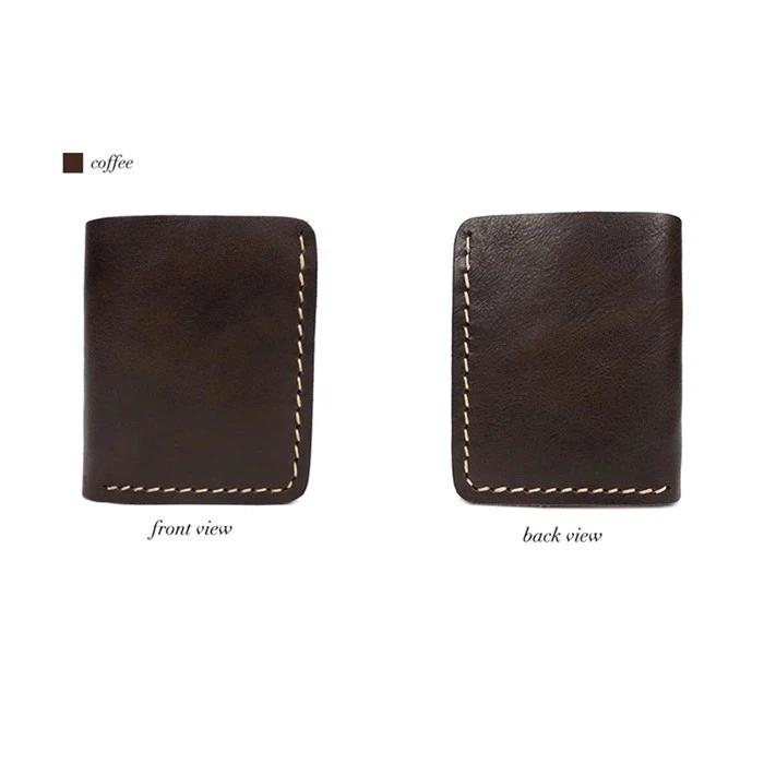 Durable Natural Bifold Genuine Crazy Horse Man Leather Wallet