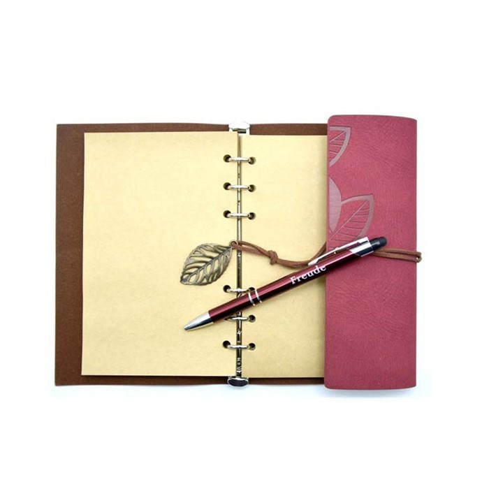 Emboss Logo PU Leather Travel Diary