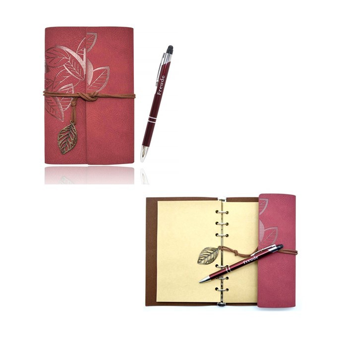 Emboss Logo PU Leather Travel Diary