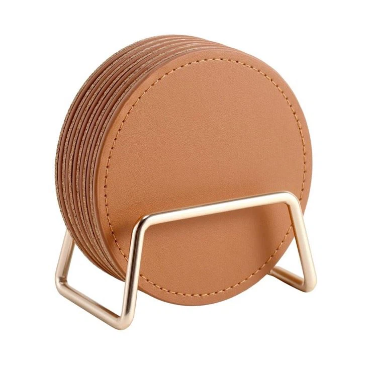 Cork Base Leather Coaster