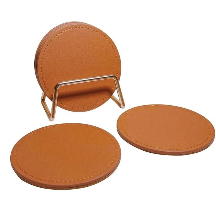Cork Base Leather Coaster
