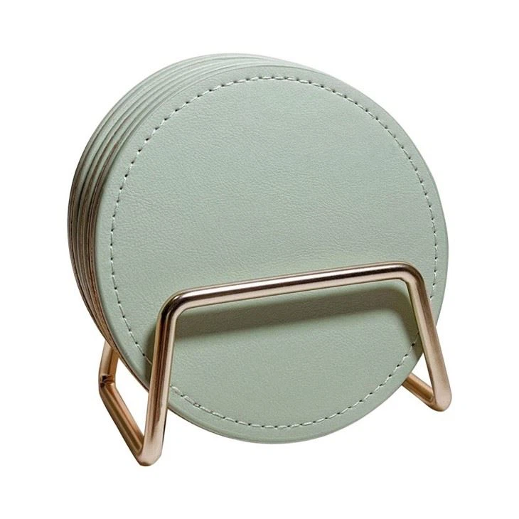 Cork Base Leather Coaster