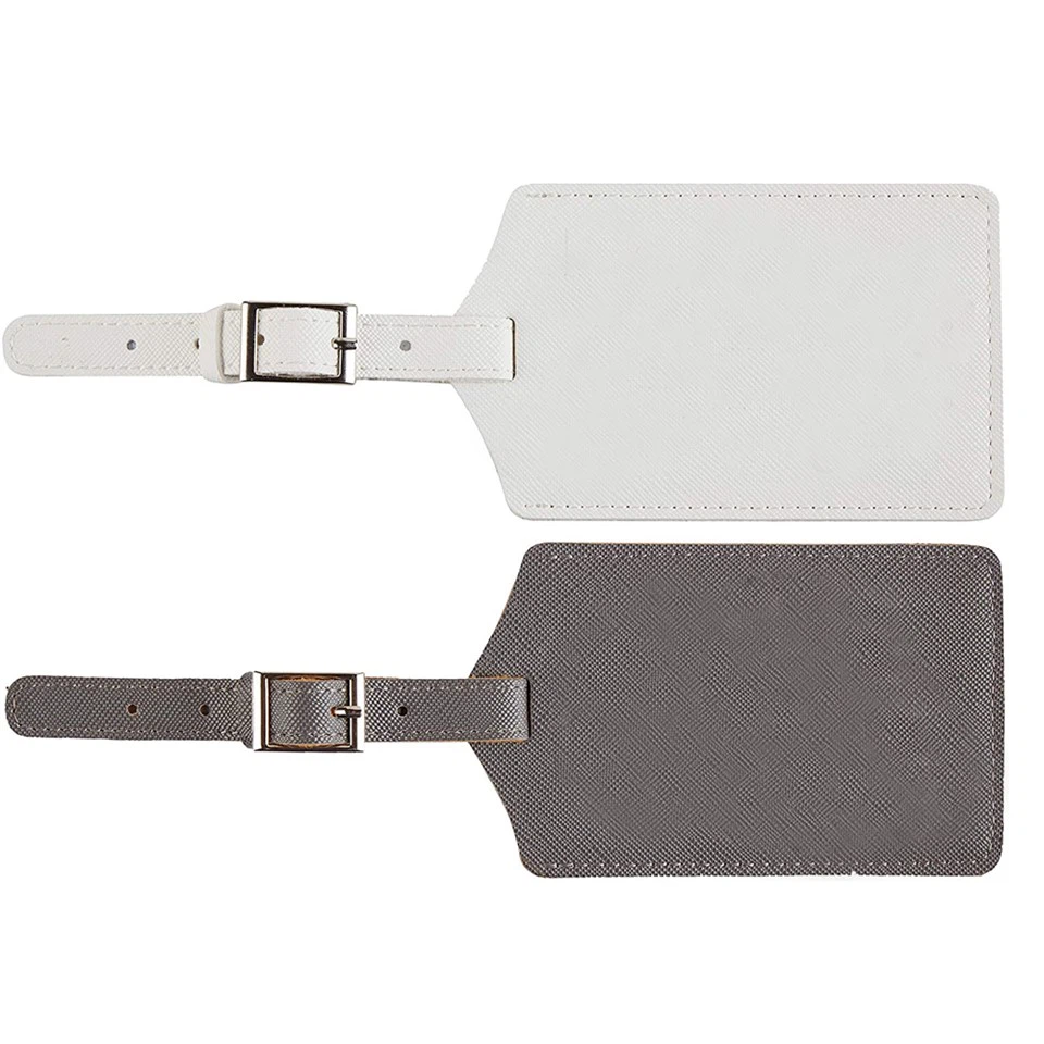 grey Leather Tag For Luggage